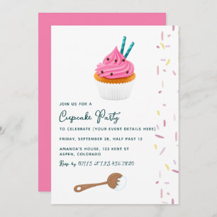 Invitation de la Fille Anniversaire Cupcake Baking