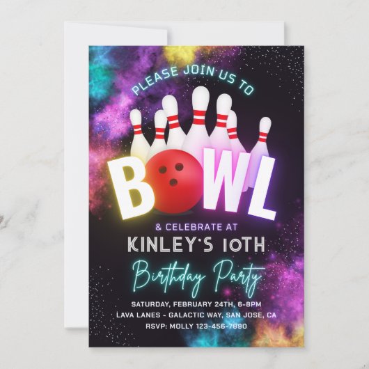 Invitation de la Fille Bowling | Invitation de Bow (Devant)