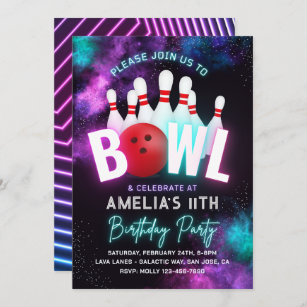 Invitation de la Fille Bowling   Invitation de Bow