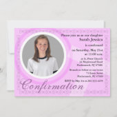 Invitation de la fille de confirmation rose (Devant)