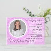 Invitation de la fille de confirmation rose (Debout devant)