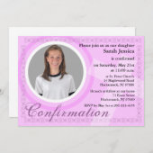Invitation de la fille de confirmation rose (Devant / Derrière)