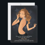 Invitation de la Fille de fête<br><div class="desc">Quand il est temps de sortir pour une fille, ce "petit nombre" va faire la fête. Il présente une belle fille avec sa meilleure robe noire. La carte est facile à customiser avec votre libellé, police, couleur de police et choix de six types de papier. Pas exactement ce que vous...</div>