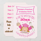 Invitation de la Fille de la fête de graduation (Devant / Derrière)