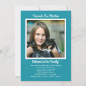 Invitation de la Fille de la Photo d'adoption (Devant)