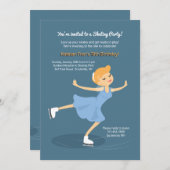 Invitation de la fille de patinage sur glace (Devant / Derrière)