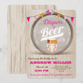 Invitation de la fille du Baby shower de la bière (Devant / Derrière)