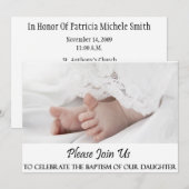 Invitation de la fille du baptême (Devant / Derrière)