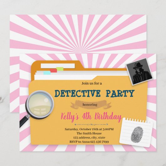 Invitation de la fille du détective (Devant / Derrière)