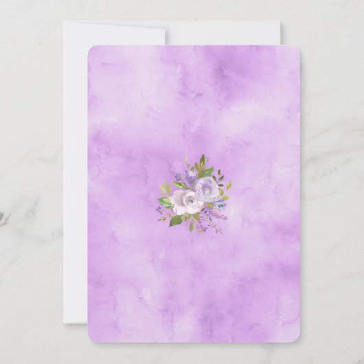 Invitation de la fille florale pourpre Baptême (Dos)