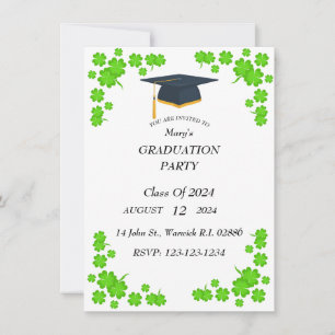 Invitation de la Fille Irlandaise du Clover Gradua