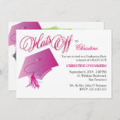 Invitation de la Fille Pink Graduation Party (Devant / Derrière)