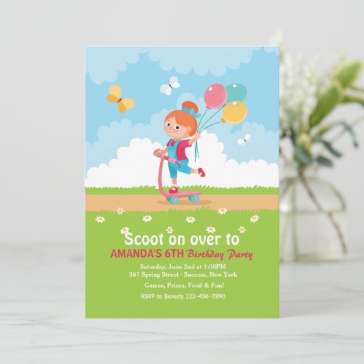 Invitation de la Fille Scooter (Debout devant)