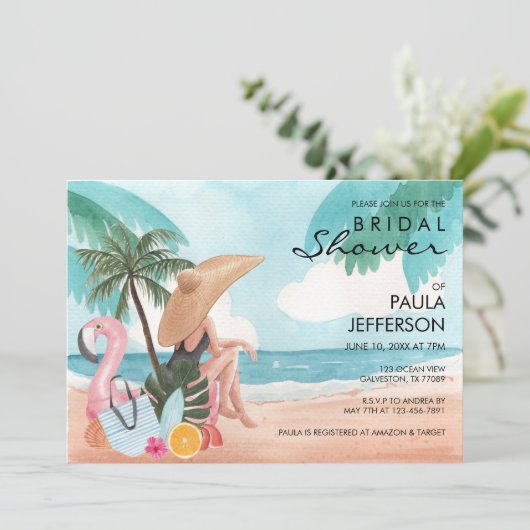 Invitation De La Fille Sur La Plage (Debout devant)