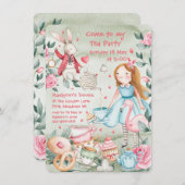 Invitation de la Fille Tea Party (Devant / Derrière)