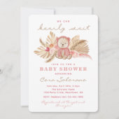 Invitation de la fille Teddy Bear Douche | Boho Te (Devant)