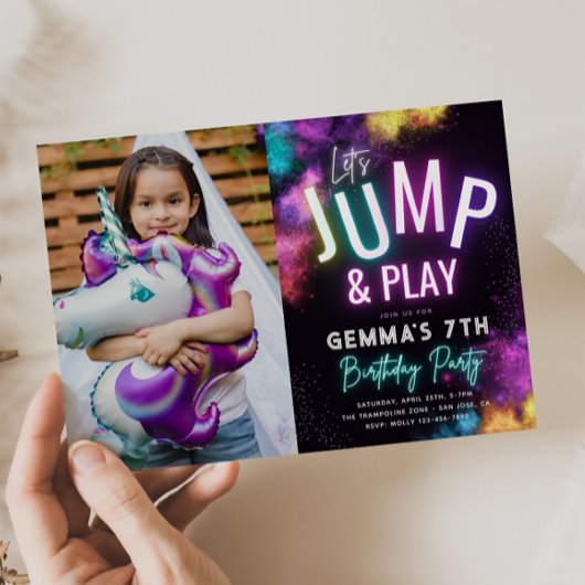 Invitation de la Fille Trampoline Party | Jump