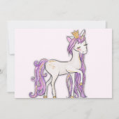 Invitation de la fille Unicorn à l'Anniversaire ro (Dos)