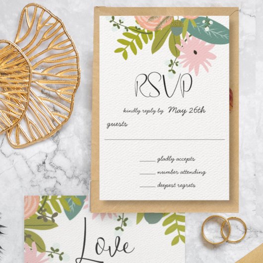 Invitation de la flore et de la faune RSVP