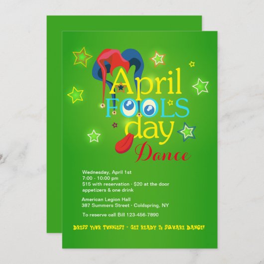 Invitation de la Fool's Day Dance (Devant / Derrière)