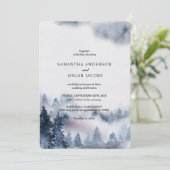 Invitation de la forêt blanche et bleue d'hiver mo (Debout devant)