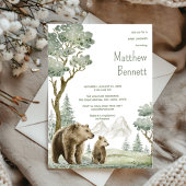 Invitation de la forêt d'aquarelle de la mère et d