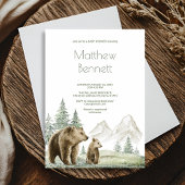 Invitation de la forêt d'aquarelle de la mère et d