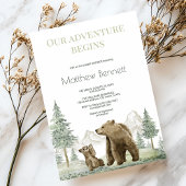 Invitation de la forêt d'aquarelle de la mère et d