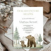 Invitation de la forêt d'aquarelle de la mère et d