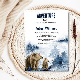 Invitation de la forêt d'aquarelle de la mère et d