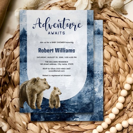 Invitation de la forêt d'aquarelle de la mère et d