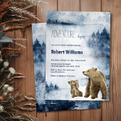 Invitation de la forêt d'aquarelle de la mère et d