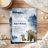 Invitation de la forêt d'aquarelle de la mère et d