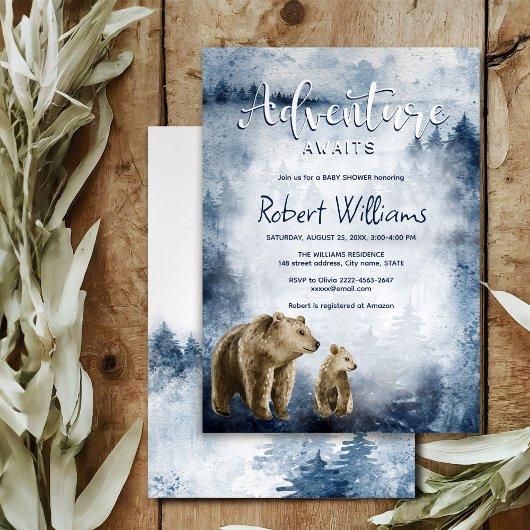 Invitation de la forêt d'aquarelle de la mère et d