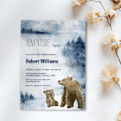 Invitation de la forêt d'aquarelle de la mère et d