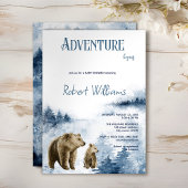 Invitation de la forêt d'aquarelle de la mère et d