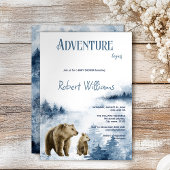 Invitation de la forêt d'aquarelle de la mère et d