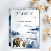 Invitation de la forêt d'aquarelle de la mère et d