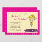 Invitation de la Fun Gymnastique Anniversaire de e (Devant / Derrière)