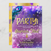 Invitation de la Galaxy Pineapple Graduation Party (Devant / Derrière)