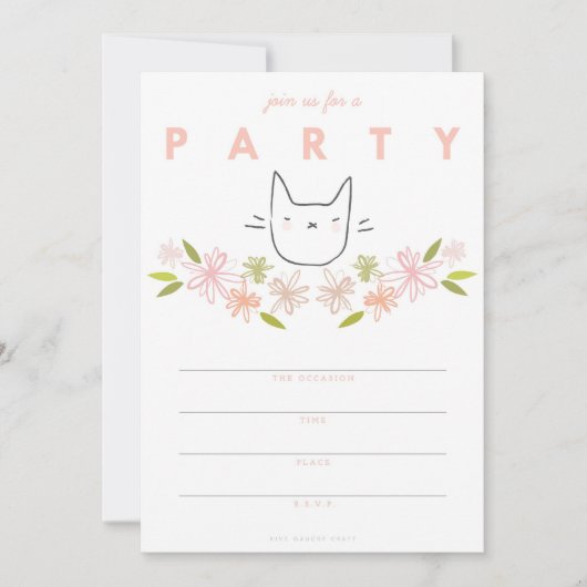 Invitation de la Garden Cat Party (Devant)