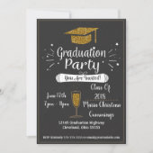 Invitation de la Glittery Chalkboard Graduation Pa (Devant)