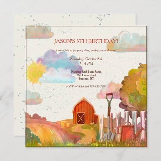 Invitation de la grange rouge (Devant / Derrière)