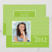 Invitation de la Green Chevron Photo Graduation Pa (Devant / Derrière)