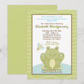Invitation de la grenouille et du Baby shower des  (Devant / Derrière)