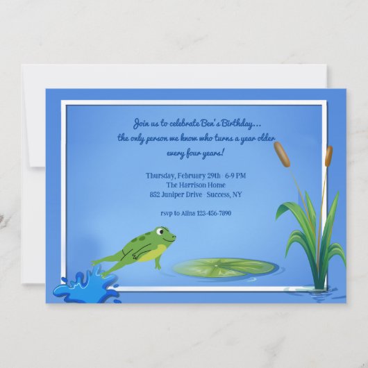 Invitation de la Grenouille sauteuse (Devant)