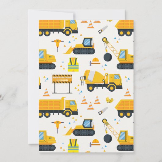 Invitation de la grue de construction du 4e annive (Dos)