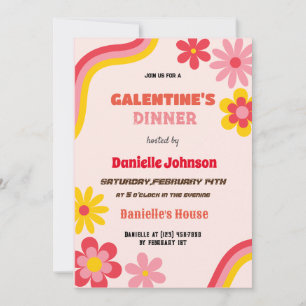 Invitation de la journée des Galentines rétro, dîn