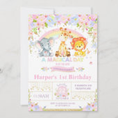 Invitation de la Jungle Animals (Devant)