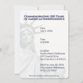 Invitation de la Liberté pour le 250e anniversaire (Dos)